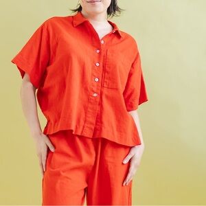 Nettle studios boxy collared top